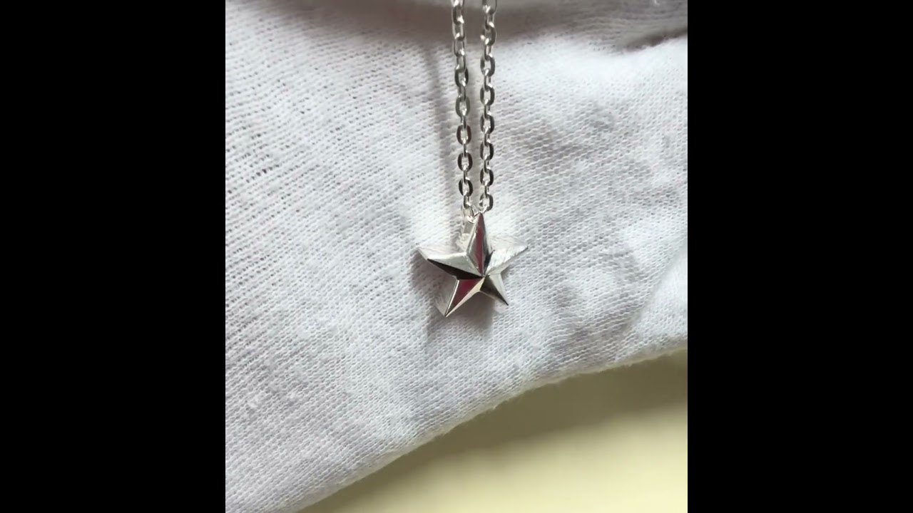 仁尾彫金『スターペンダント３バチカン無し』ハンドメイド181b 仁尾彫金 オーダー品 シルバーネックレス『立体スターペンダント