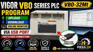 Vigor VB0 PLC Program Upload, Download & Online Monitoring via USB | VB0-32MT #Vigor # Ladder Master