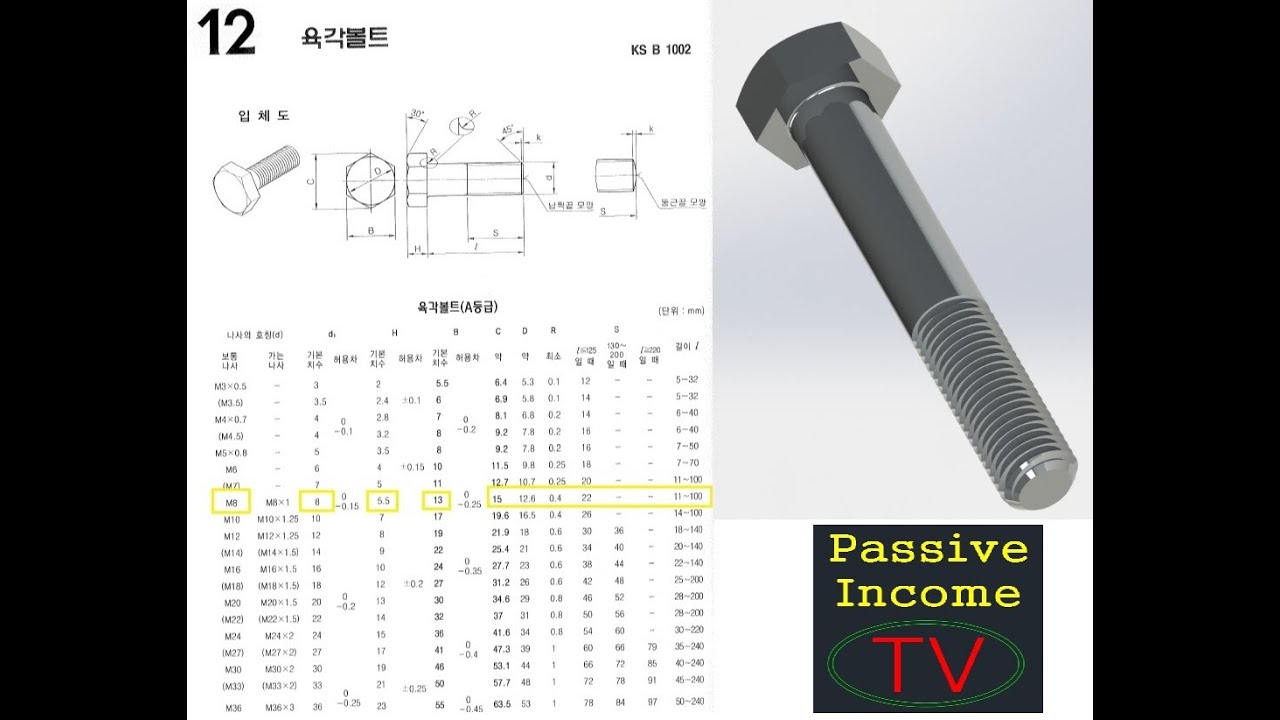 Solidworks basic 7.솔리드웍스 육각볼트 모델링, Solidworks hex bolt modeling YouTube