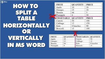 How To Split a Table Horizontally or Vertically in Microsoft Word
