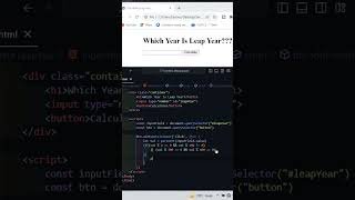 Calculate Leap Year using JavaScript  #shortvideo #javascriptprojects