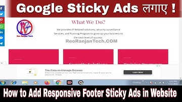 Footer Sticky Ads in Wordpress Bolg Website - Sticky Ads kaise lagaye - Ranjan Kushwaha