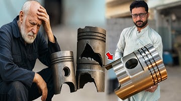 This Piston Was DOOMED — But Watch How Precision Lathe Threading & Welding Made It Better Than New!