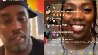 Tiwa savage and P. Diddy dance to Nigerian song on IG live