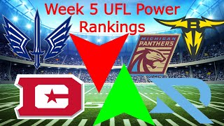 My UFL Week 5 Power Rankings