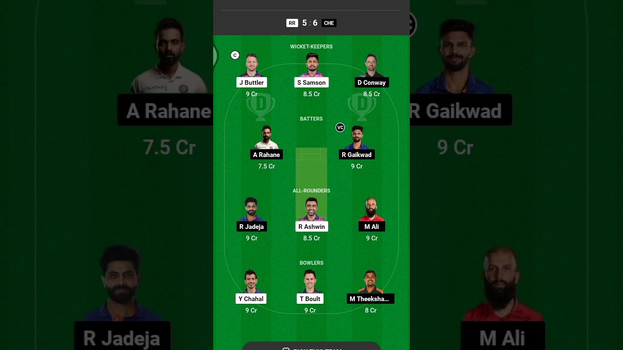 RR vs CSK Dream11 prediction || RR vs CHE dream11 Ream || Top rank team | che vs rr 