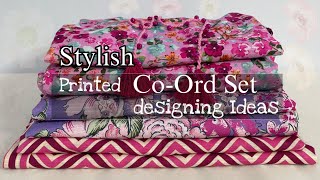 Stylish Printed Co-Ord Set Designing Ideas For Winter Allover Printed Suits Sching Styles .