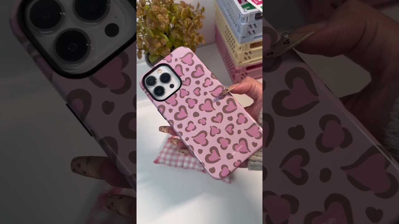 Pink heart phone case 💞🌷🎀get it now!!