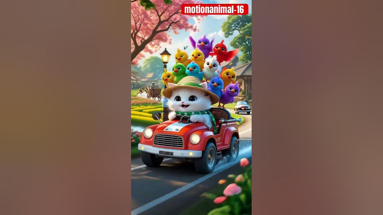menyetir ditemani anak warna warni #lagu #cover #kitten #cat #funny #cute #cartoon #yt #comedy