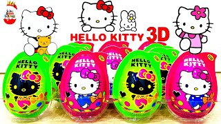 HELLO KITTY Surprise! 3D Игрушки, разные образы, Kinder Surprise unboxing