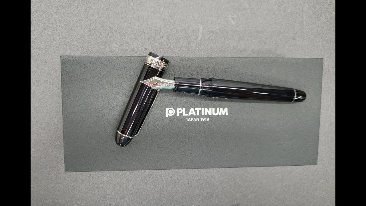 Platinum 3776 Century Fountain Pen - Black Diamond with Rhodium Trim - 14k  Fine Nib