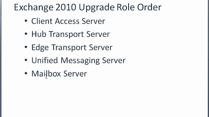 Upgrading to Exchange 2010 from Exchange 2003 CBT - Migration Steps