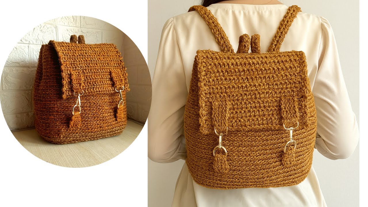 Как связать прочный легкий рюкзак большой вместимости крючком