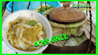 Khmer rice noodle / Street food At BoreyPeng Houth Boeng Snor area.