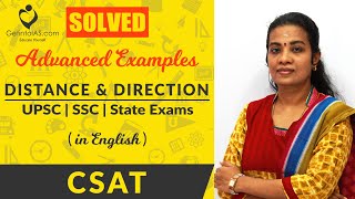 Advanced Examples | More than 2 Questions | Distance and Direction Sense Test | CSAT | In English