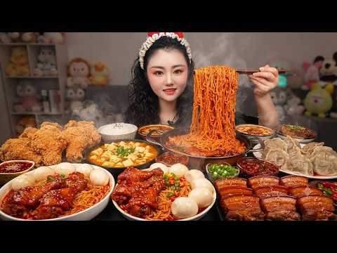 ASMR MUKBANG SPICY CHINESE NOODLES &amp; CHICKEN | 불닭볶음면 먹방 | 틈새라면/중국먹방/만두먹방/비빔면 먹방 | 중국 면먹방 리얼사운드 | 吃播