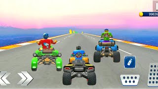 Triple ATV Bike Stunt Racing On Top Uphill - ATV Bike Driving Games - Mega Stunt Racing Game screenshot 3