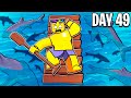 Surviving 50 DAYS On a Raft In Roblox