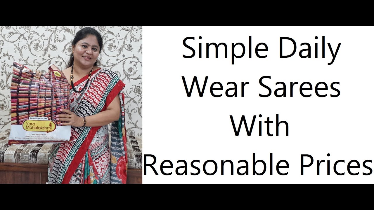 Simple Daily Wear Sarees With Reasonable Prices - YouTube