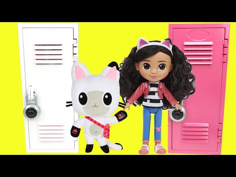 Gabby's Dollhouse DIY Custom Back to School Locker Organization with Gabby and Pandy Cat