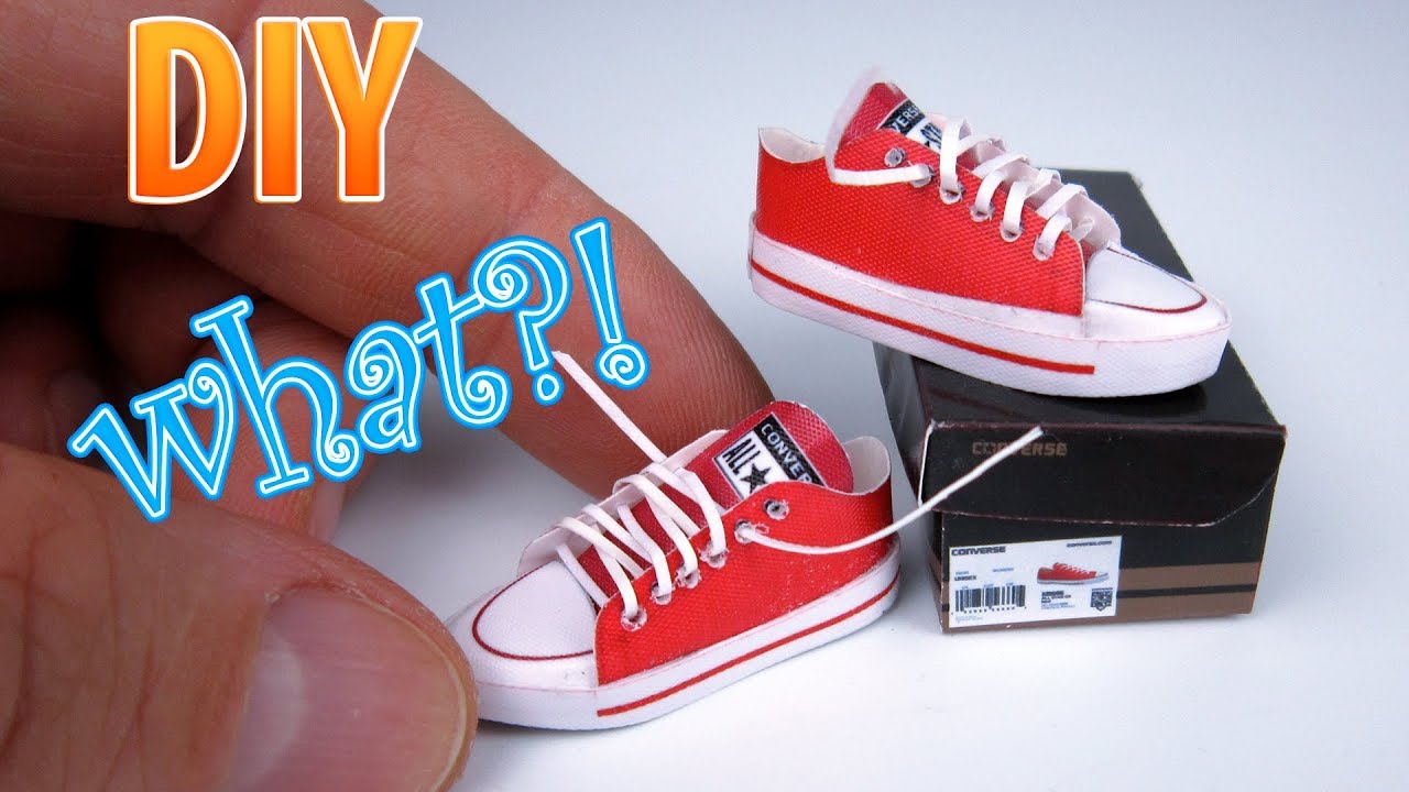DIY Miniature Converse Chuck Taylor All Star | DollHouse | No Polymer Clay! عنصر الكروم
