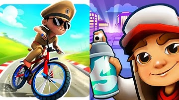 Little Singham Cycle Race VS Subway Surfers Game 2025 Gameplay Android, ios