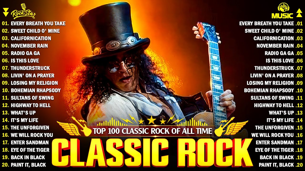 Top 500 Classic Rock Songs Of All Time - ACDC, Pink Floyd, Eagles, Queen, Def Leppard, Bon Jovi, U2