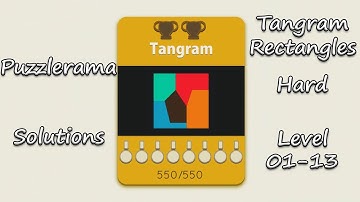 Puzzlerama Solutions - Tangram Rectangles Hard ( Level 01-13 )