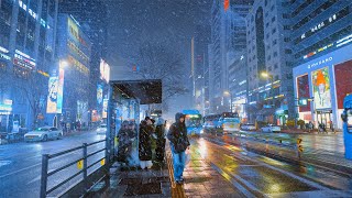 4K Seoul Gangnam Snow Evening Walk! 2024 / Ambience Mood by Seoul Trip Walk 4,762 views 4 months ago 11 minutes, 23 seconds