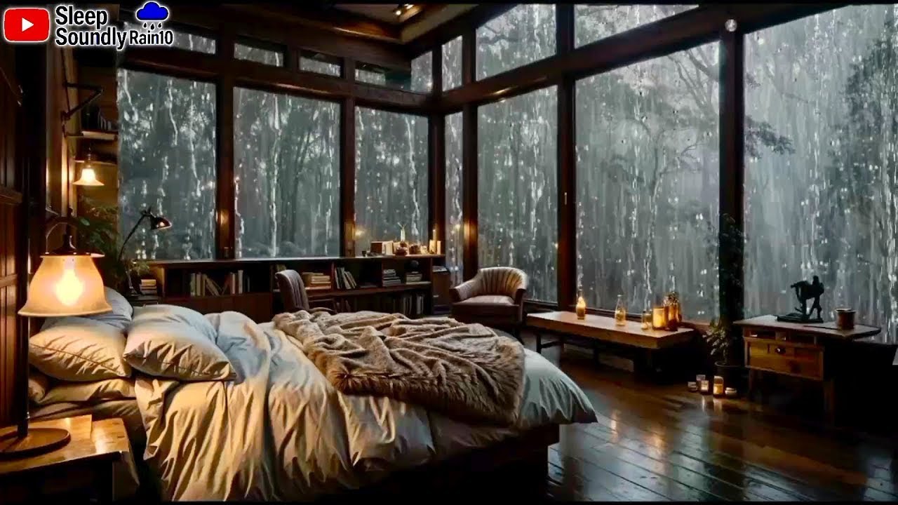 Insomnia Relief 🌙 Cozy Bedroom with Relaxing Rain Sounds