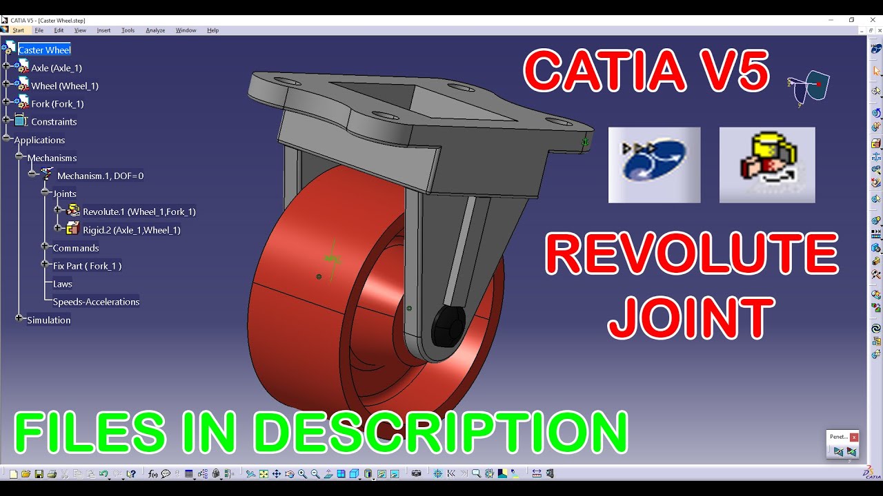 Catia V5 DMU Kinematics Revolute Joint YouTube