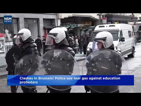 Video Clashes in Brussels! Police use tear gas against education protesters