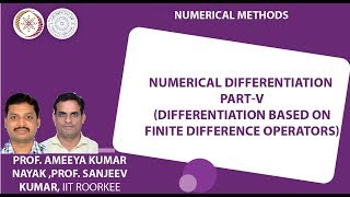 Numerical differentiation part-V (Differentiation based on finite difference operators)