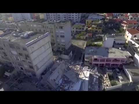 Drone footage of earthquake damage in Durres, Albania