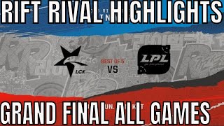 Rift Rivals Grand Final Highlights ALL GAMES Bo5 LCK vs LPL Rift Rivals 2019