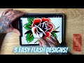 3 easy to draw oldschool tattoo flash ideas