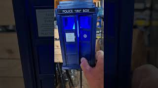 floating tardis. #bespokelamps #uniquelamps #upcycledlighting #drwho