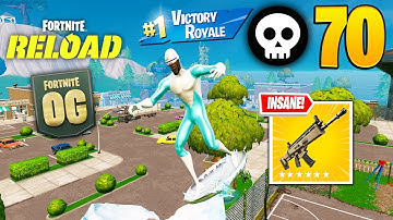 70 Elimination Solo Vs Squads Reload "Zero Build" Gameplay Wins (Fortnite RELOAD chapter 5)