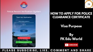 How to Apply for Police Clearance Certificate | Visa Purpose | Sindh Police | PRVS