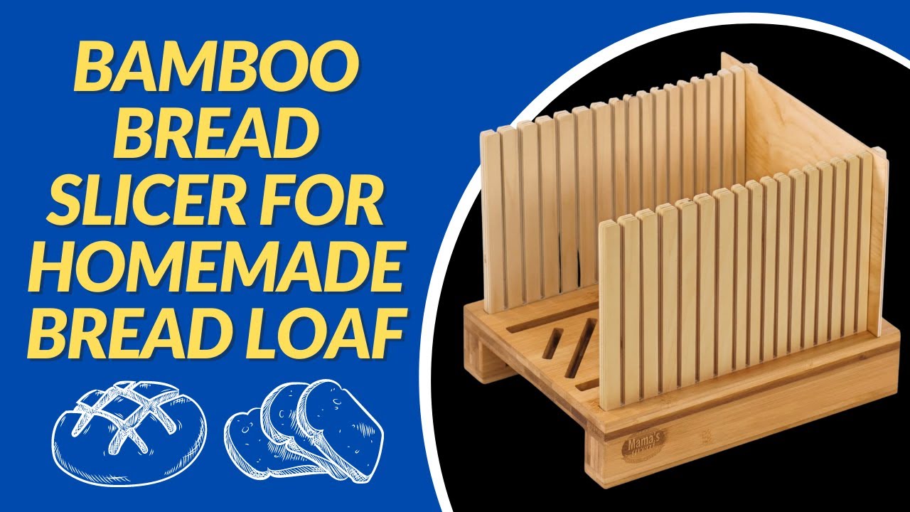 Homiu Bamboo Bread Cutter with Guide Foldable Loaf Slicer for Homemade