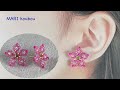 桜ピアスの作り方/🌸 Cherry blossom bead earrings tutorial