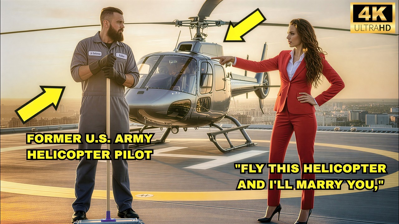 “Fly This Helicopter and I’ll Marry You,” the CEO Mocked the Janitor — His Secret Left Her Speechles