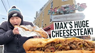 MASSIVE 2-FOOT CHEESESTEAK at Max's! The Best Cheesesteak in Philly?