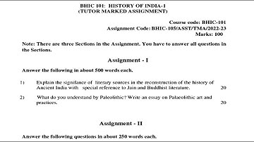 BHIC 101 IGNOU SOLVED ASSIGNMENT 2022-2023 | ENGLISH HISTORY OF INDIA 1 | JULY 2022 JANUARY 2023