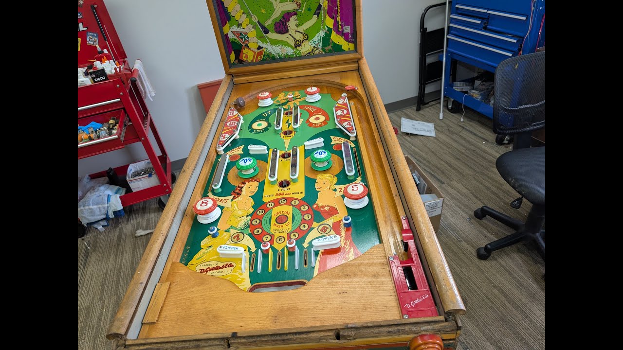Restoring this 1950 Rockettes Woodrail Pinball Machine