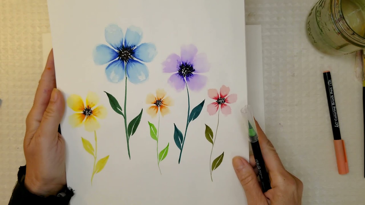 #159 Using Arteza and Sukura Koi Watercolor Brush pens - YouTube