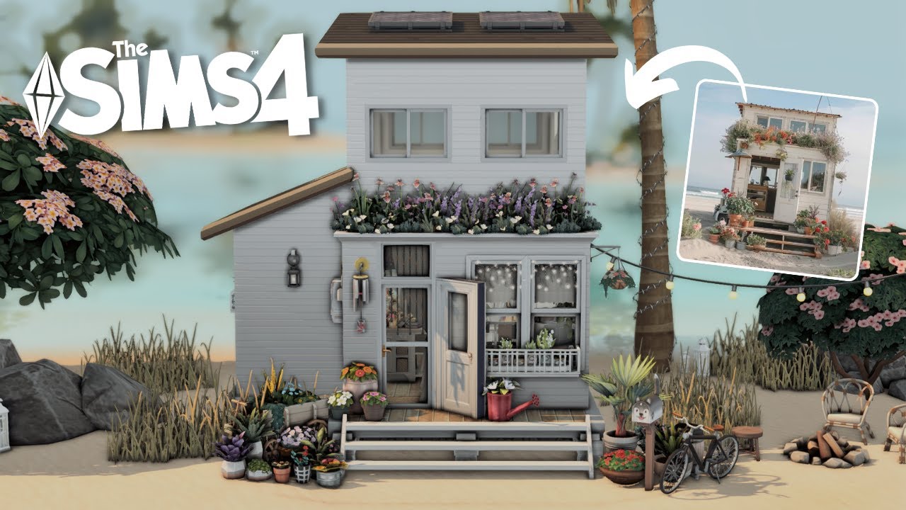 🌊 Tiny Beach House 🌴 | Sims 4 Stop Motion | NO CC - YouTube