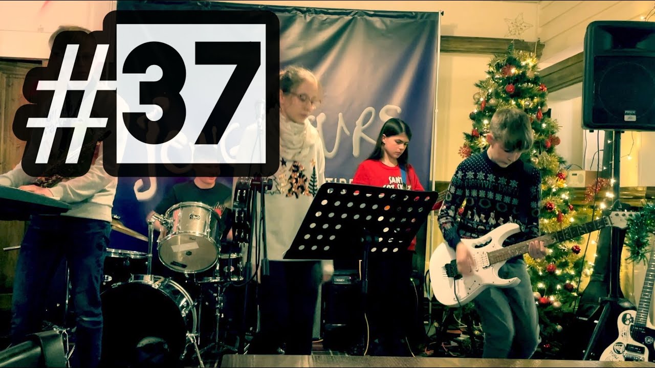 37 Gimme Shelter cover saxophone & guitar solos Teen Band open Mic YouTube