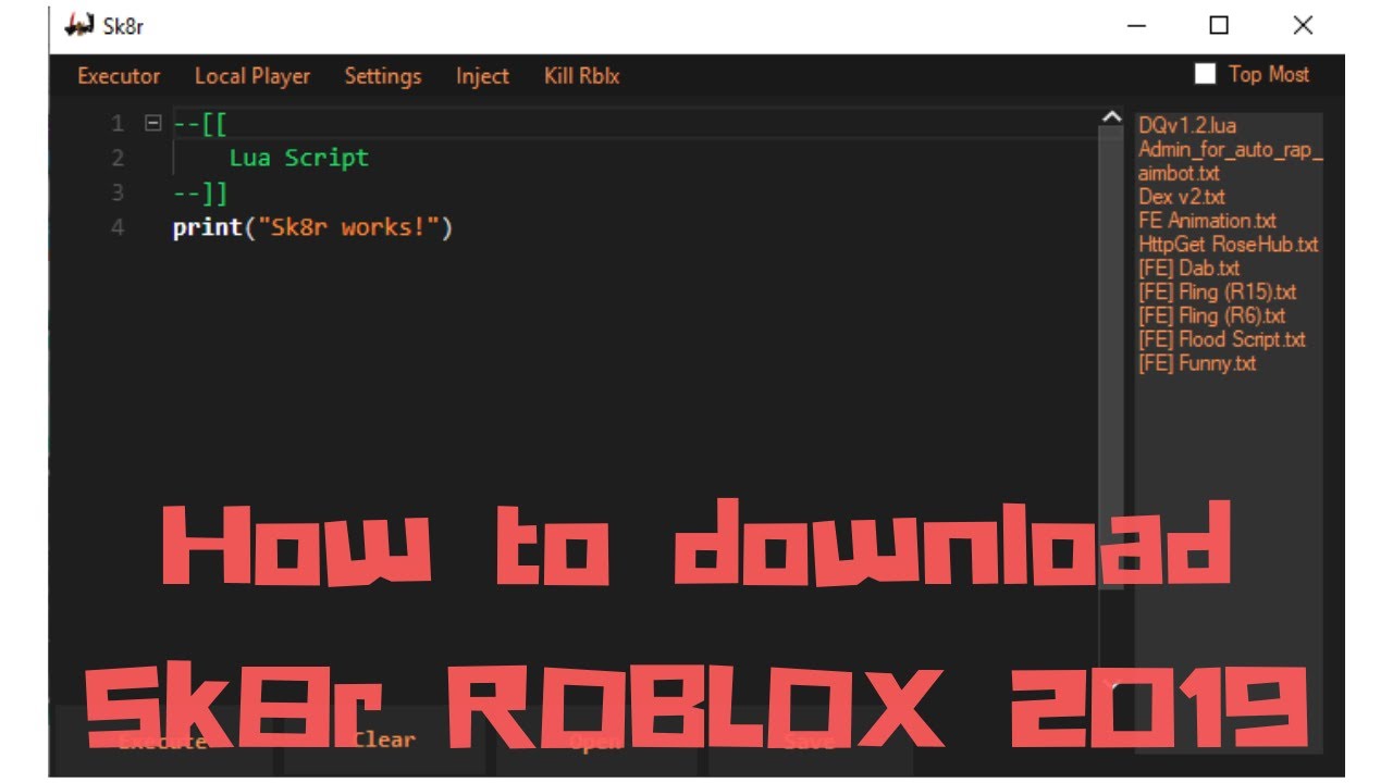 Roblox Exploit Sk8r Tutorial How To Download Sk8r Script Executor On Club Dark - open code injector download for roblox