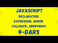 Javascript asoslari | 9-dars . Funksiya turlari